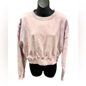 Mono B Pink Pullover Crop Sweatshirt Medium